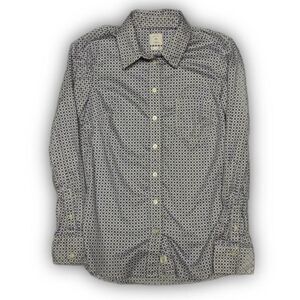 Gap Women's Blue and Grey Dress Shirt